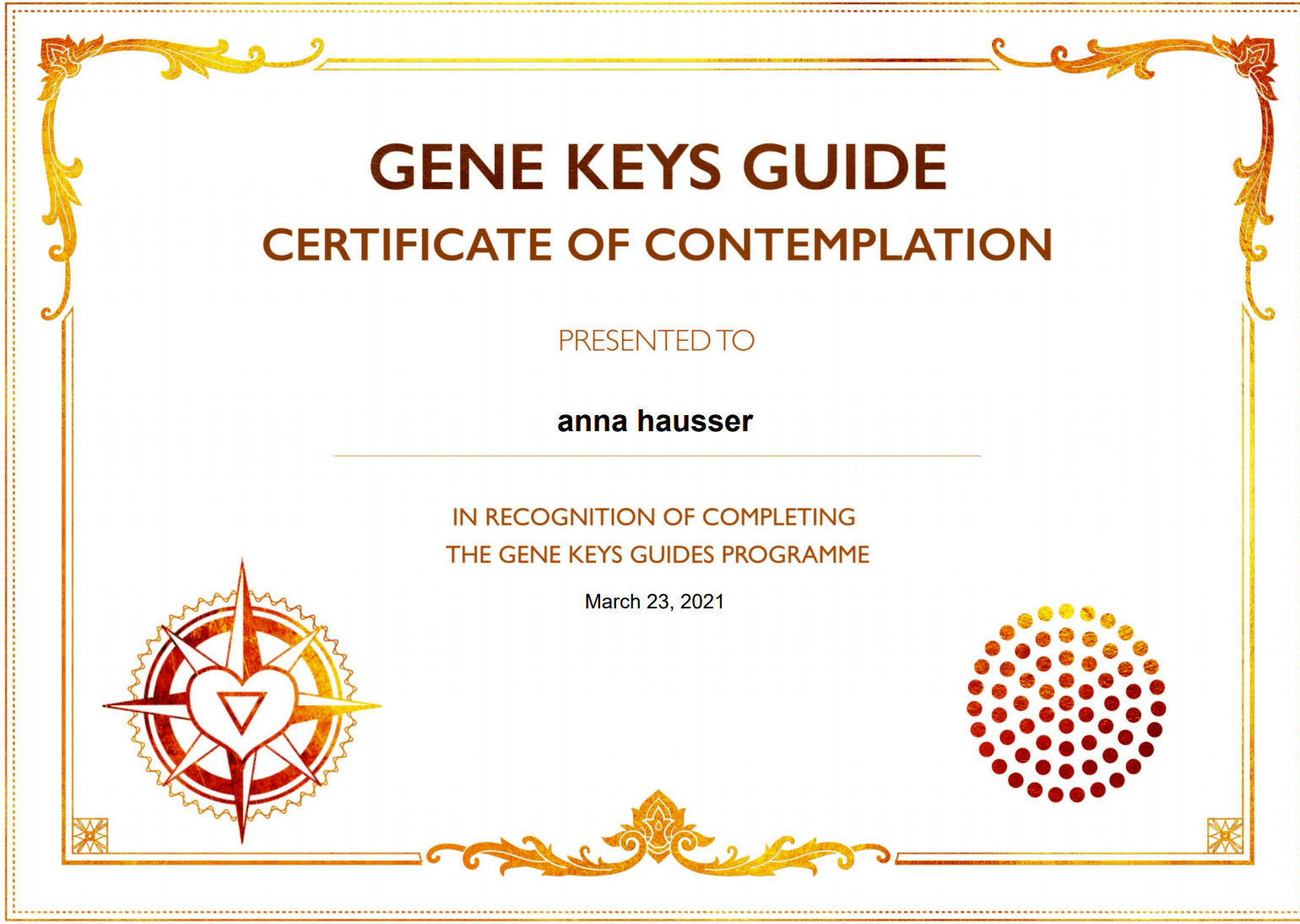 gene key guide certifikation